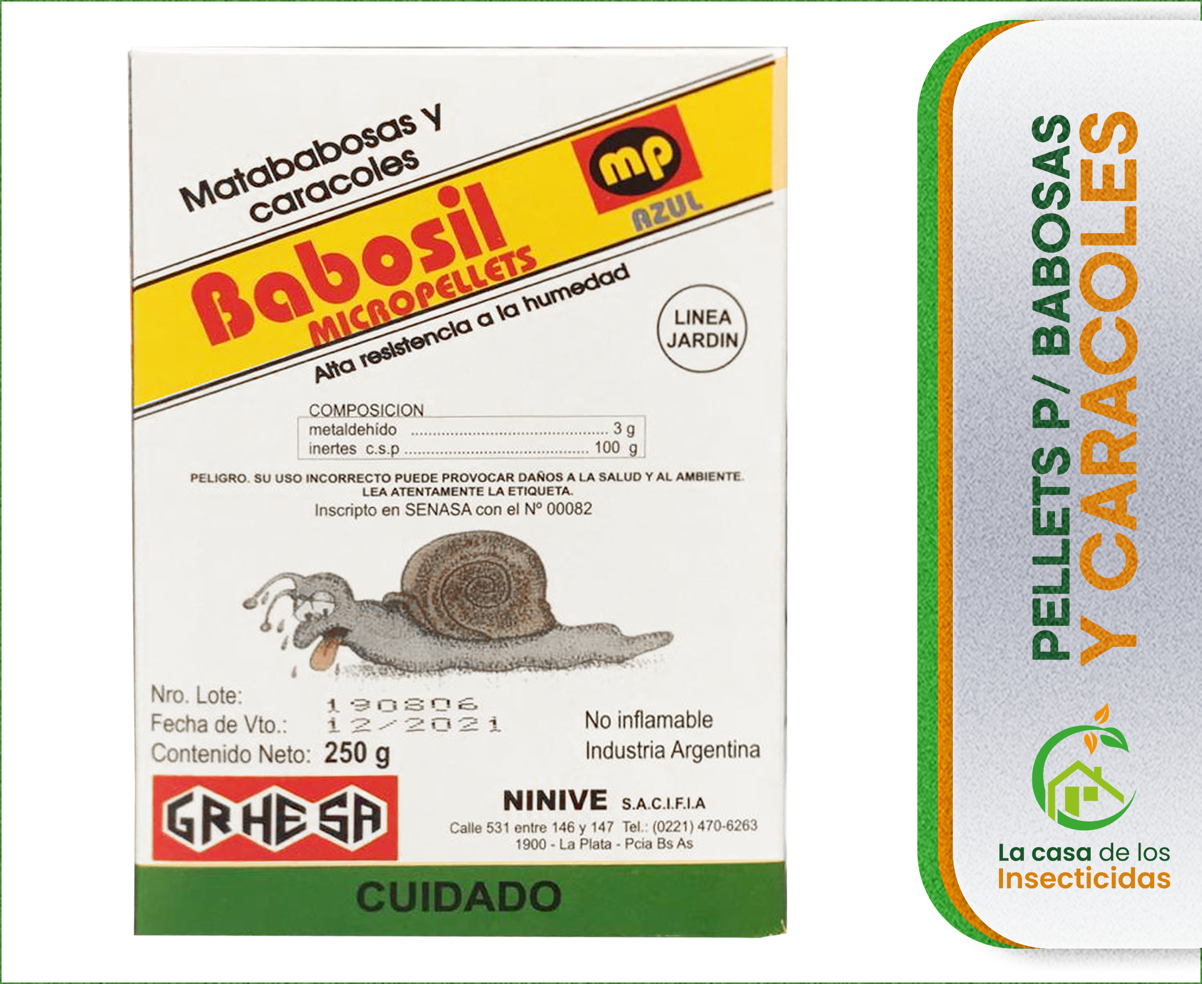 Babosil Micro Pellets mata babosas y caracoles granulado.